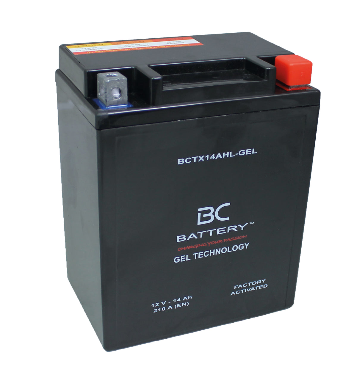 BCTX14AHL-GEL| Batteria Moto al GEL,YTX14AHL-BS,12V,14Ah, CCA:210Amp,134x89x166mm