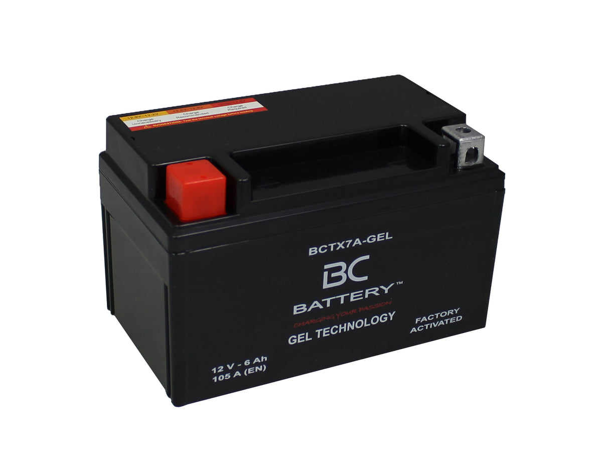 BCTX7A-GEL| Batteria Moto al GEL, YTX7A-BS, 12V, 6 Ah, CCA: 105 Amp, 150x87x94mm