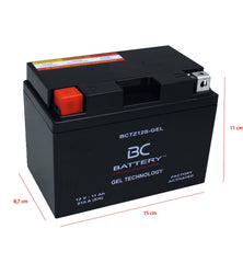 BCTZ12S-GEL| Batteria Moto al GEL, YTZ12S, 12V, 11Ah, CCA: 210Amp, 150x87x110mm - BC Battery Italian Official Website